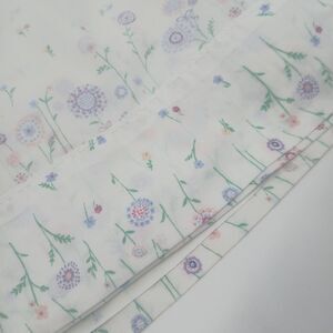 Vintage white floral flat sheet full/queen single sheet cottagecore grannycore